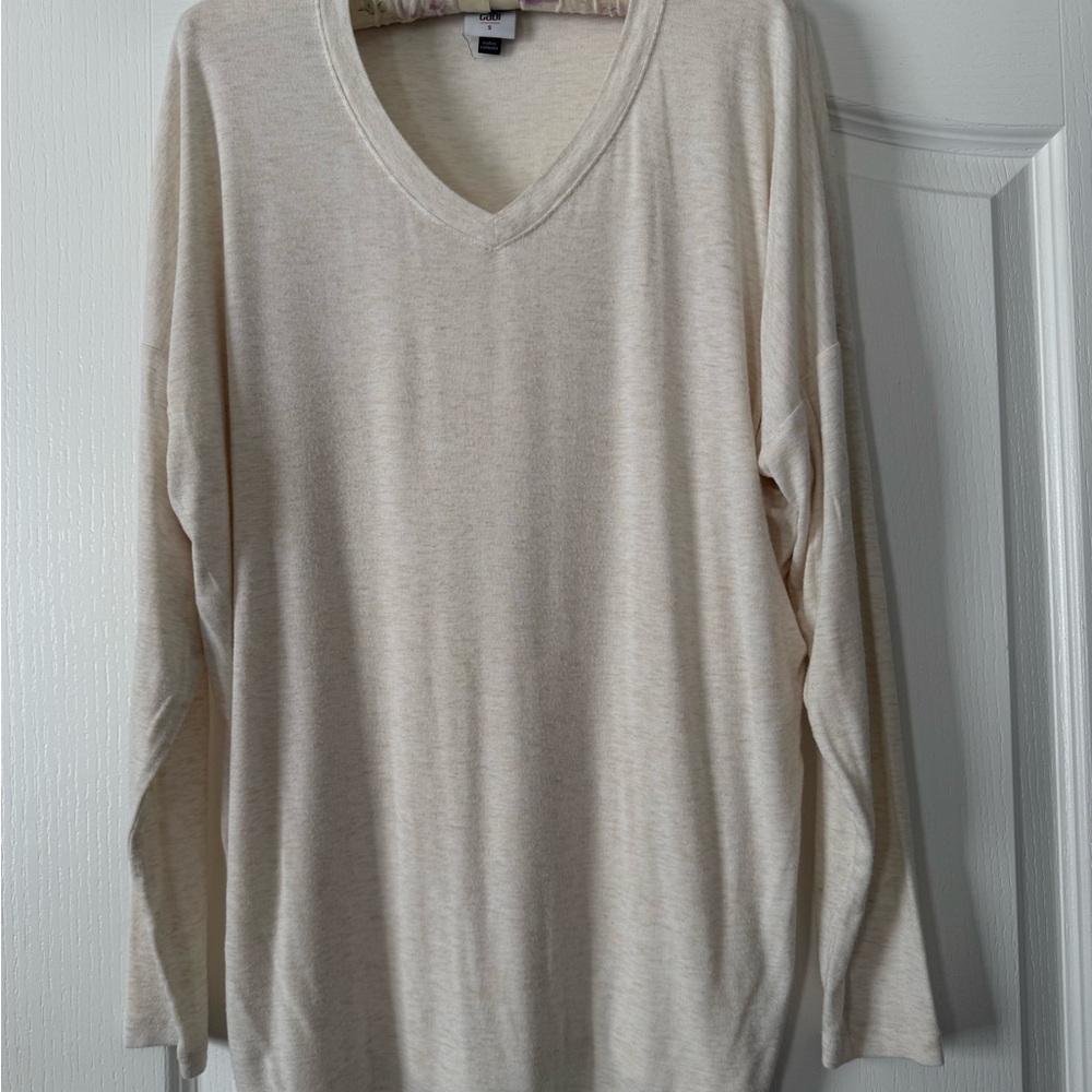CAbi Cream pull over v neck